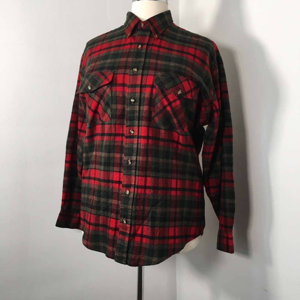 Vintage flannel XL tall traditional plaid pockets